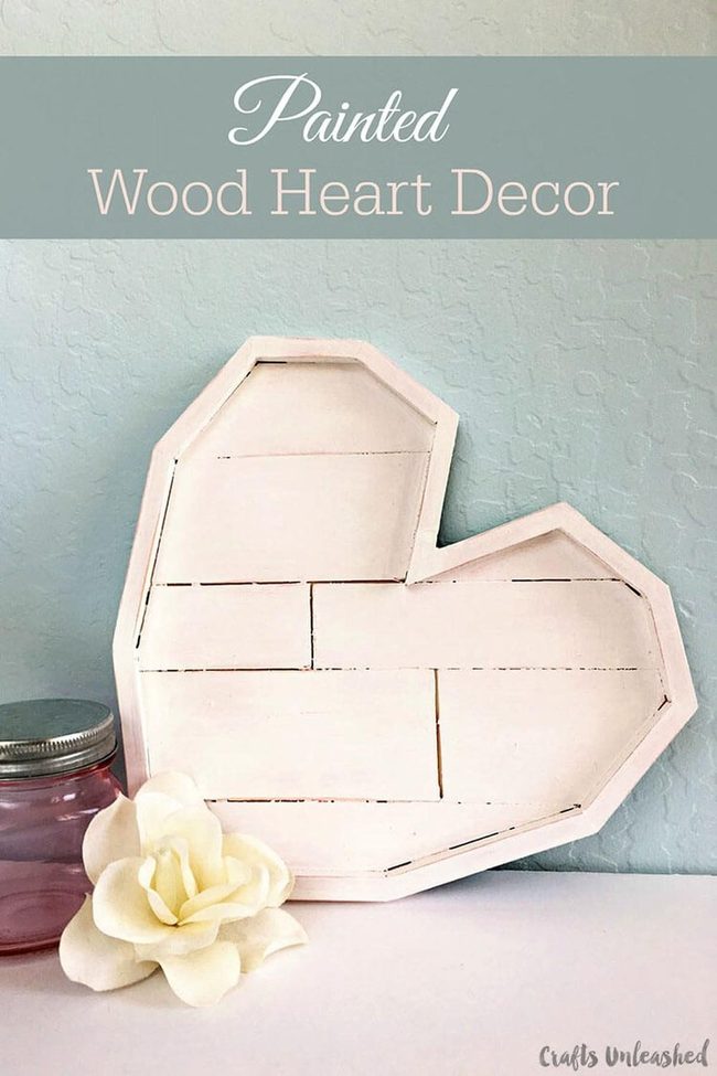 Painted Wood Heart Pops Color