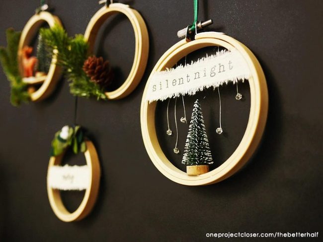 Green Ribbon Wooden Hoops