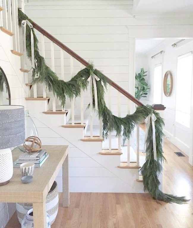 Wooden Railings Meet Evergreen Elegance