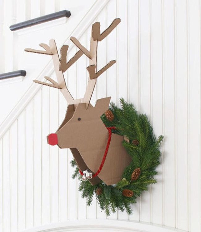 Cardboard Reindeer With Jingling Bells