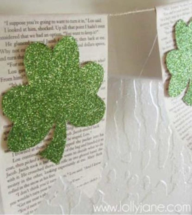Glitter Shamrock Green Garland