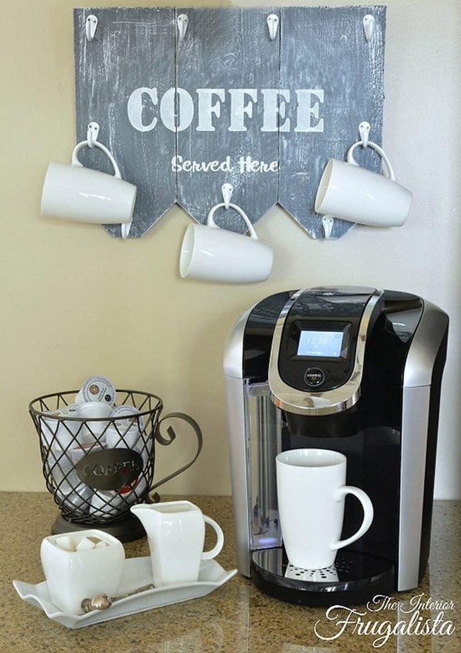Personalized Wood Mug Rack