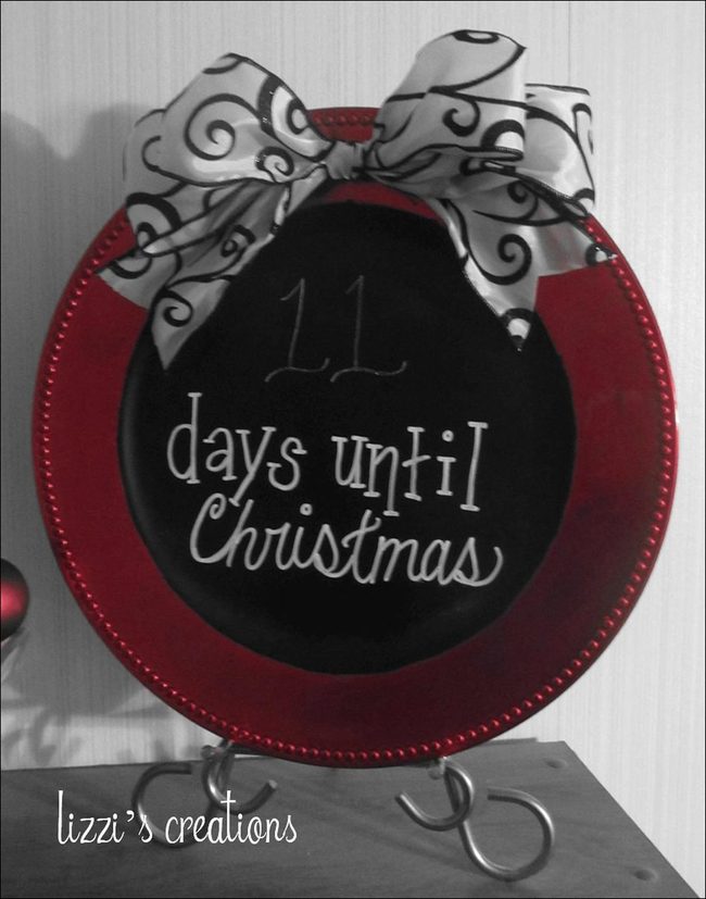 Chalkboard Christmas Countdown Plates