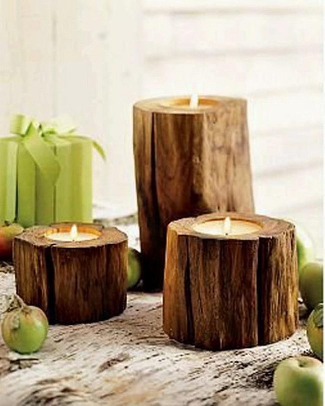 Wooden Candles, Green Apples, Soft Glow