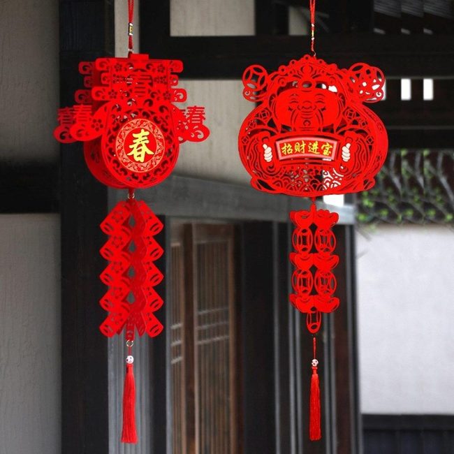 Red Lace Prosperity Decor