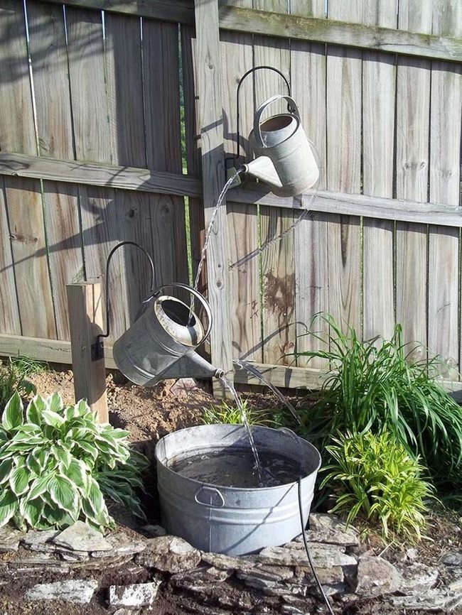 Cascading Metal Water Feature