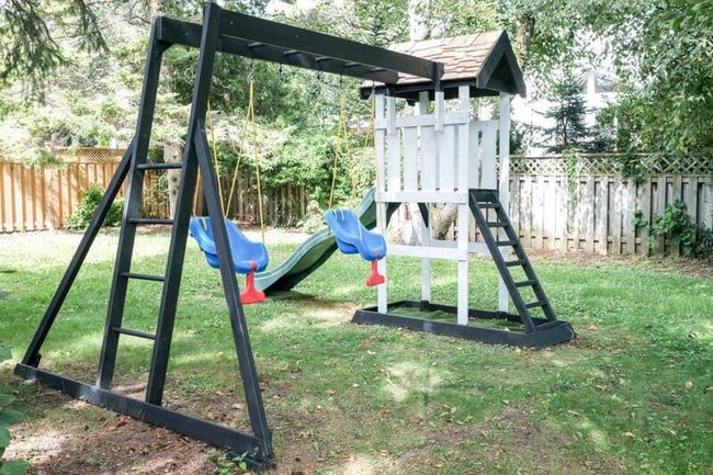 Backyard Monkey Bars Fort