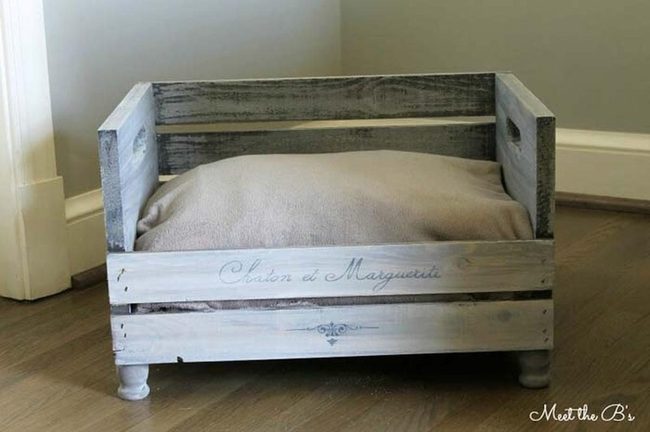 Wooden Crate Dog Bed