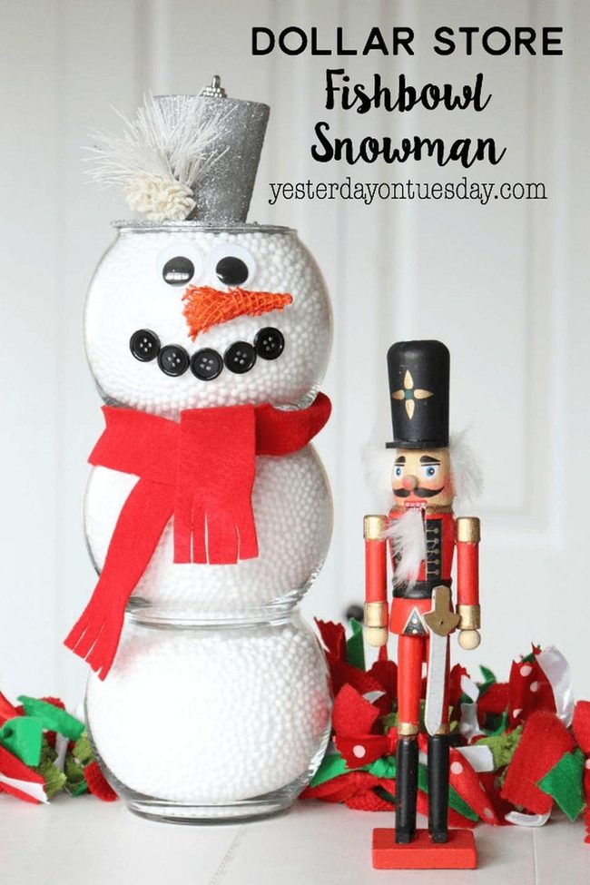 Styrofoam Snowman Budget Décor