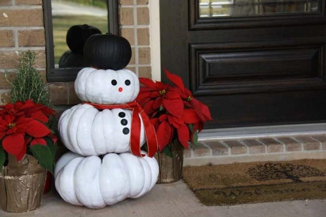 Gilded Pumpkin Snowmen