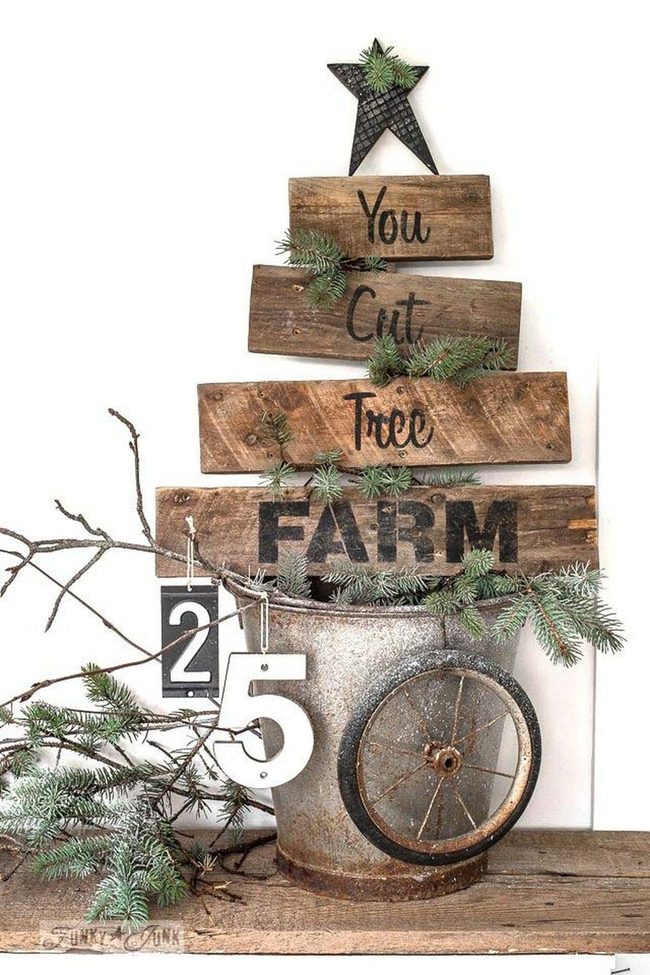 Stenciled Wood Tree Sign