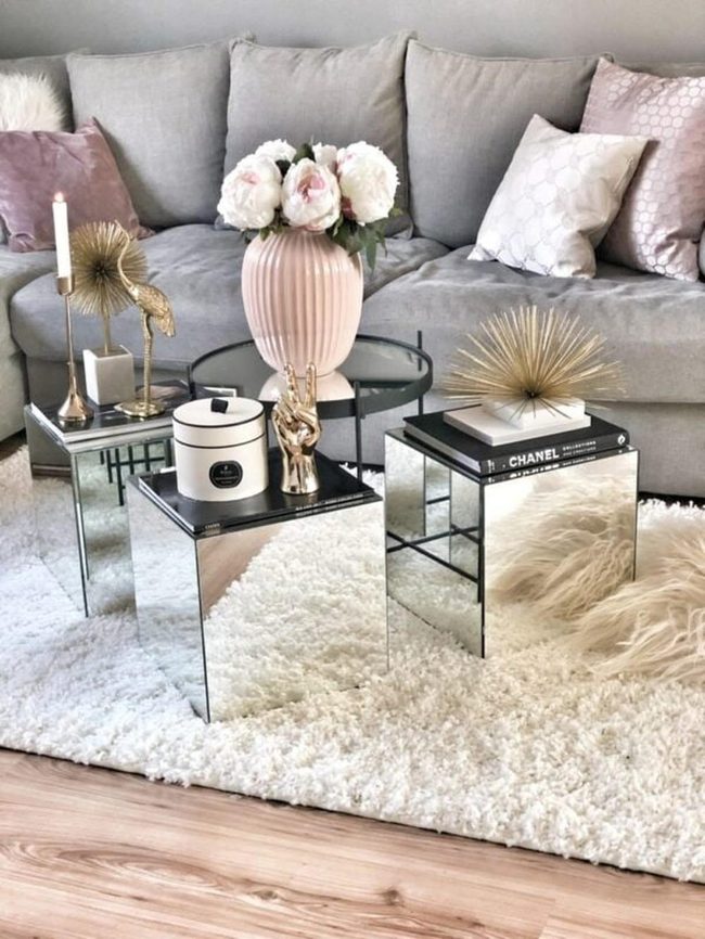 Reflective Cube Accent Furniture