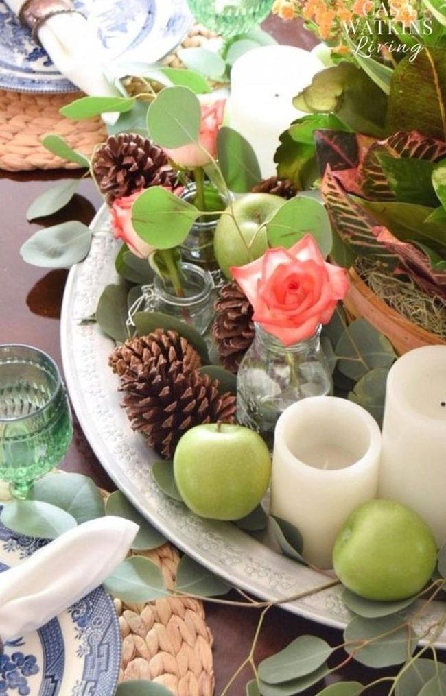 Green Apples, Pink Roses, Silver Candlelight