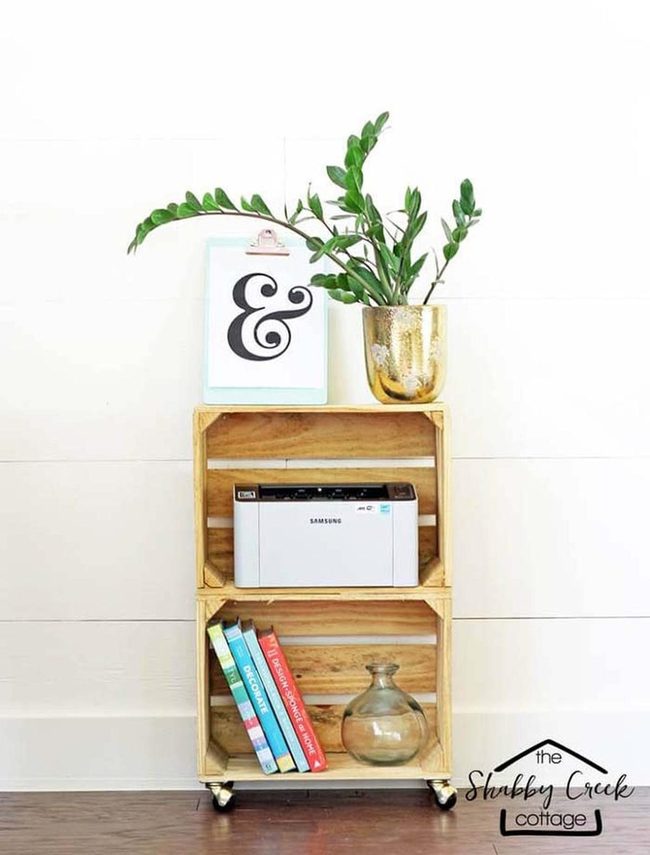 Wooden Box Casters Storage