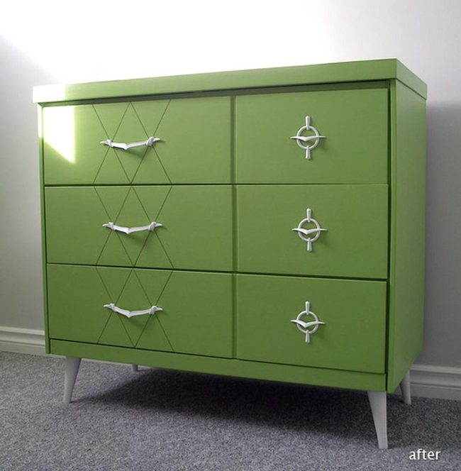 Emerald Green Geometric Dresser
