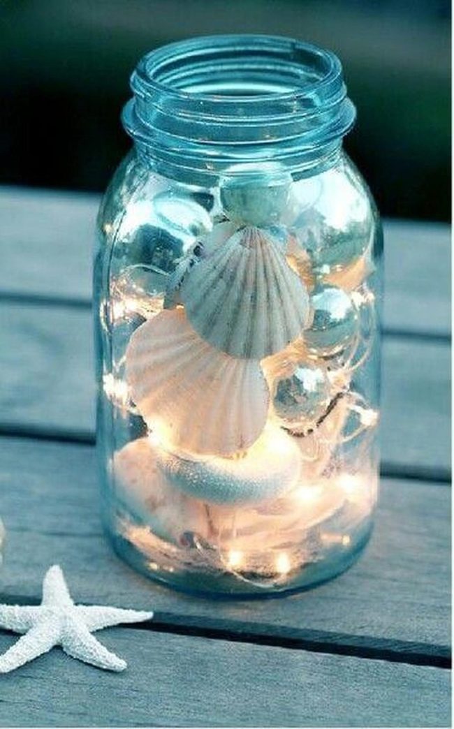 Glowing Shells In Glass