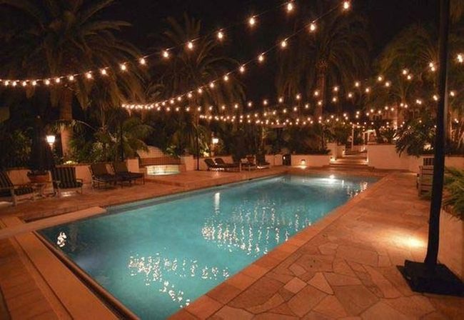 Poolside String Lights Shimmer