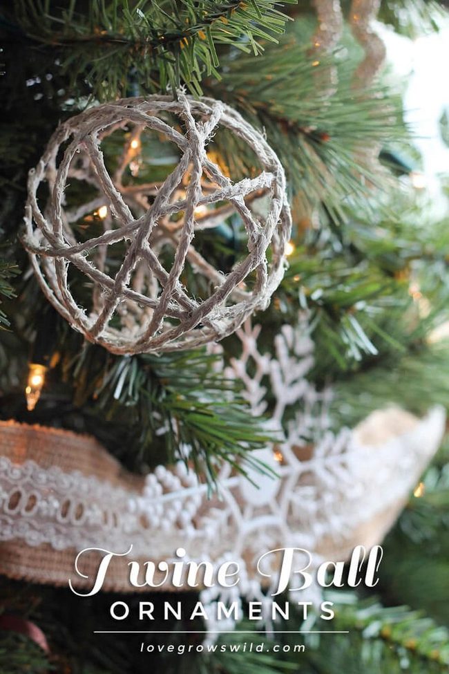 Twine Ball Ornaments Natural Texture