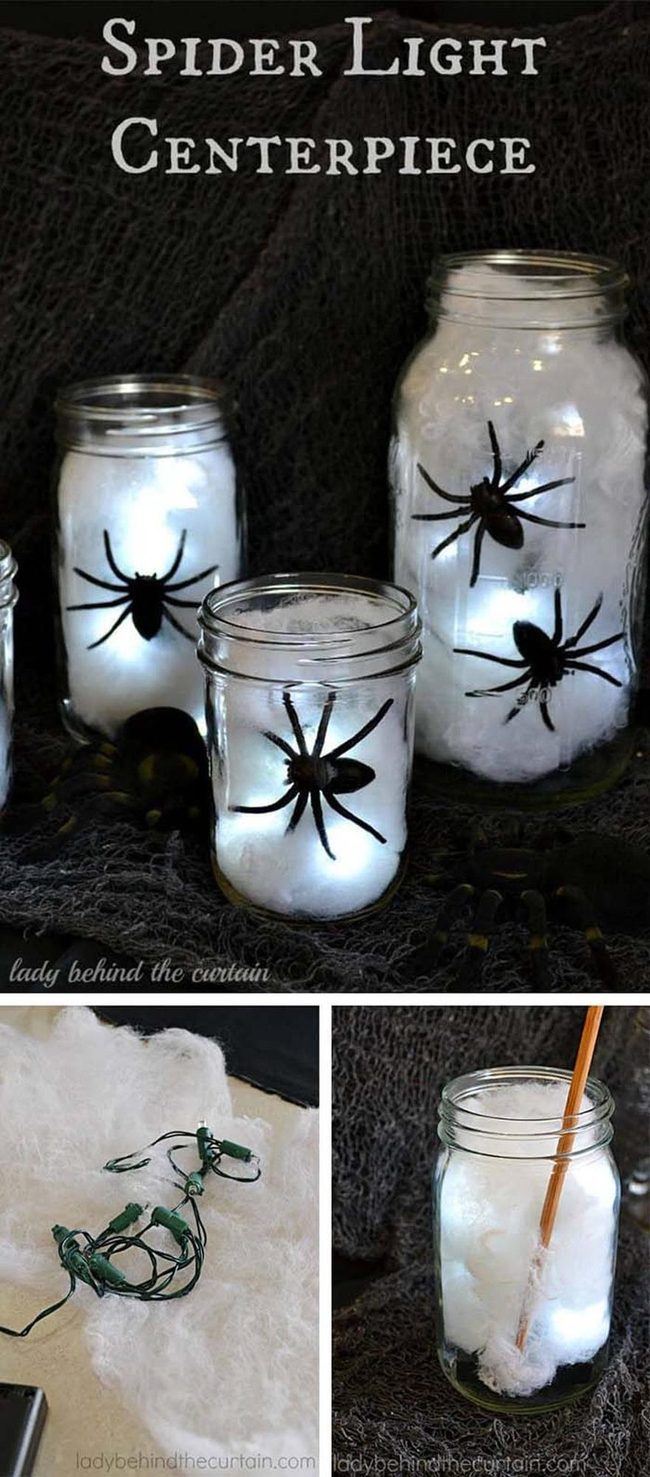 Glowing Spider Web Jars