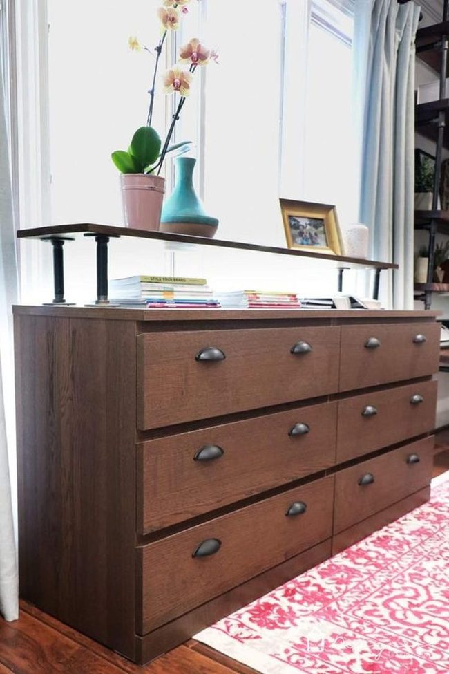 Natural Wood Dresser Pink Accents