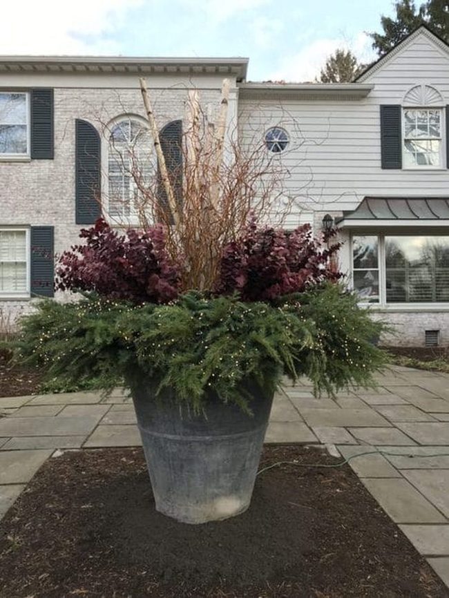 Greenery Ornament Holiday Planters