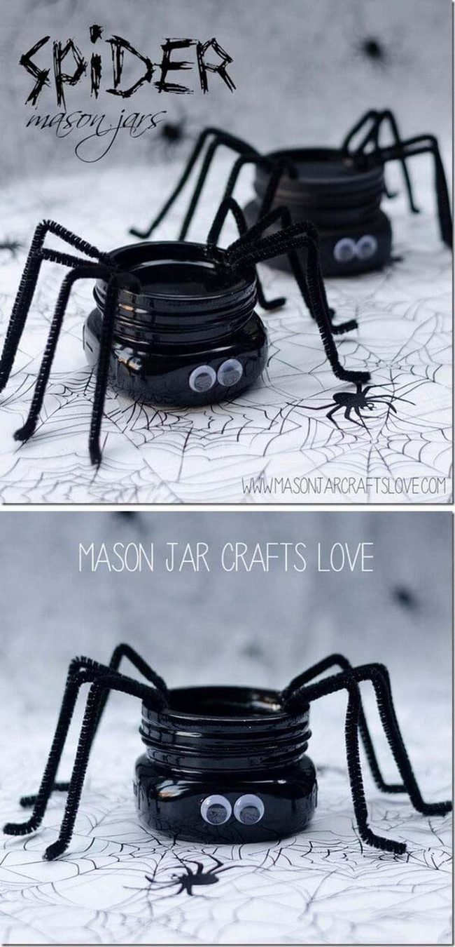 Googly Eye Spider Jars