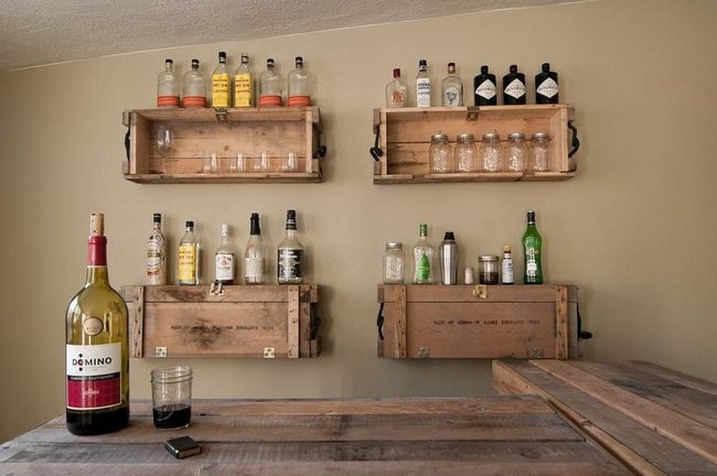 Reclaimed Wood Wine Corner