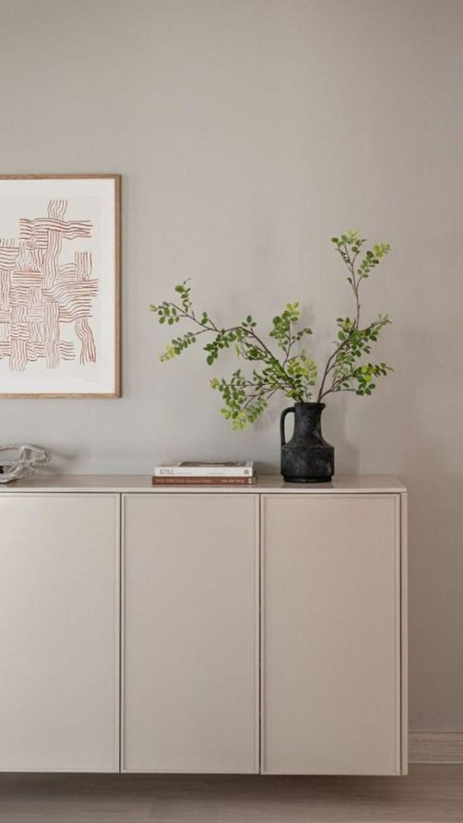 Fresh Green Branches Dark Vase
