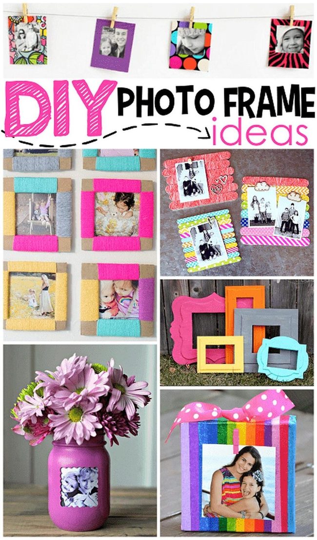 Yarn-Wrapped Frames Rainbow Display