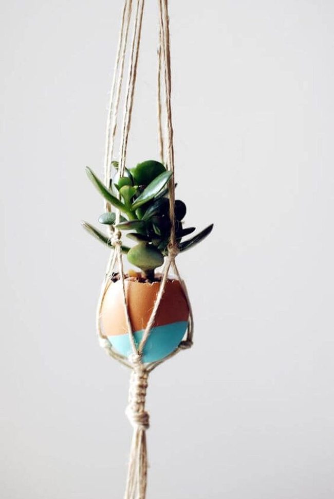 Terracotta Teal Macramé Planter