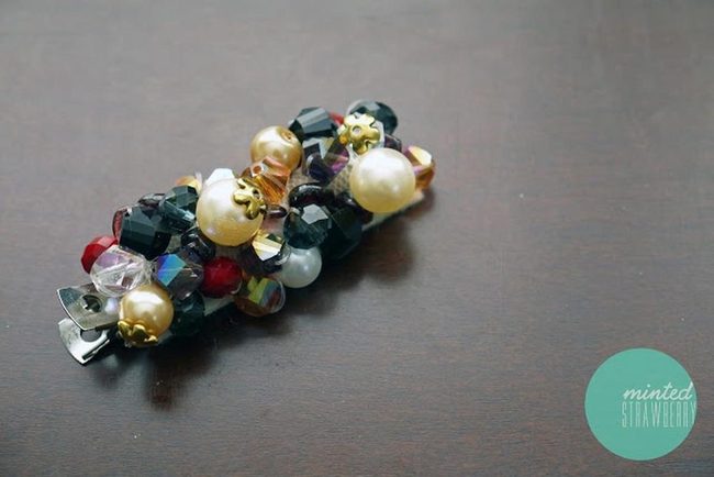 Gemstone Pearl Gold Clips