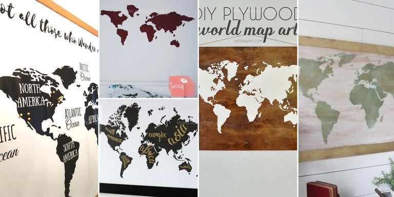 9056362 DIY World Map Art Ideas