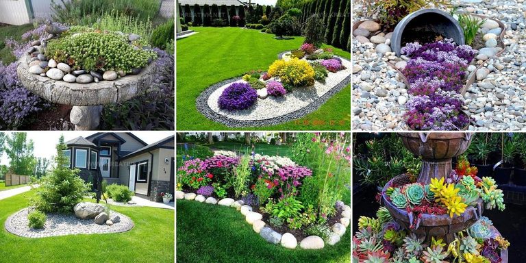 1792467 DIY Rock And Pebble Landscaping Art Ideas