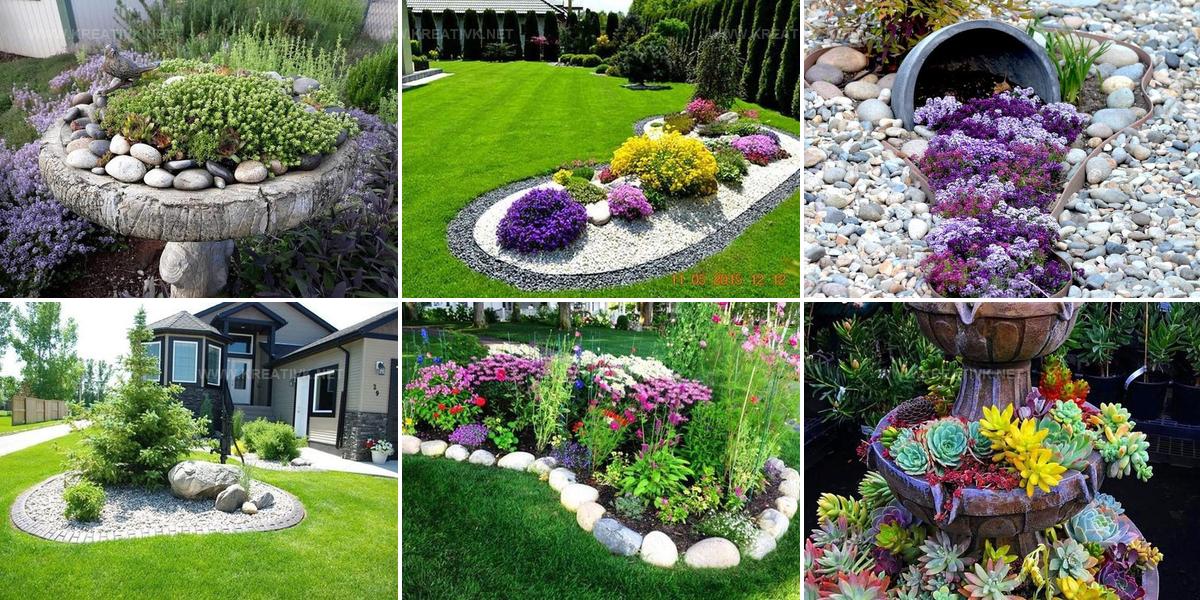1792467 DIY Rock And Pebble Landscaping Art Ideas