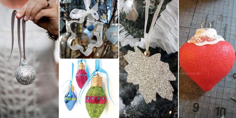 6952127 DIY Glitter Christmas Tree Ornament Ideas