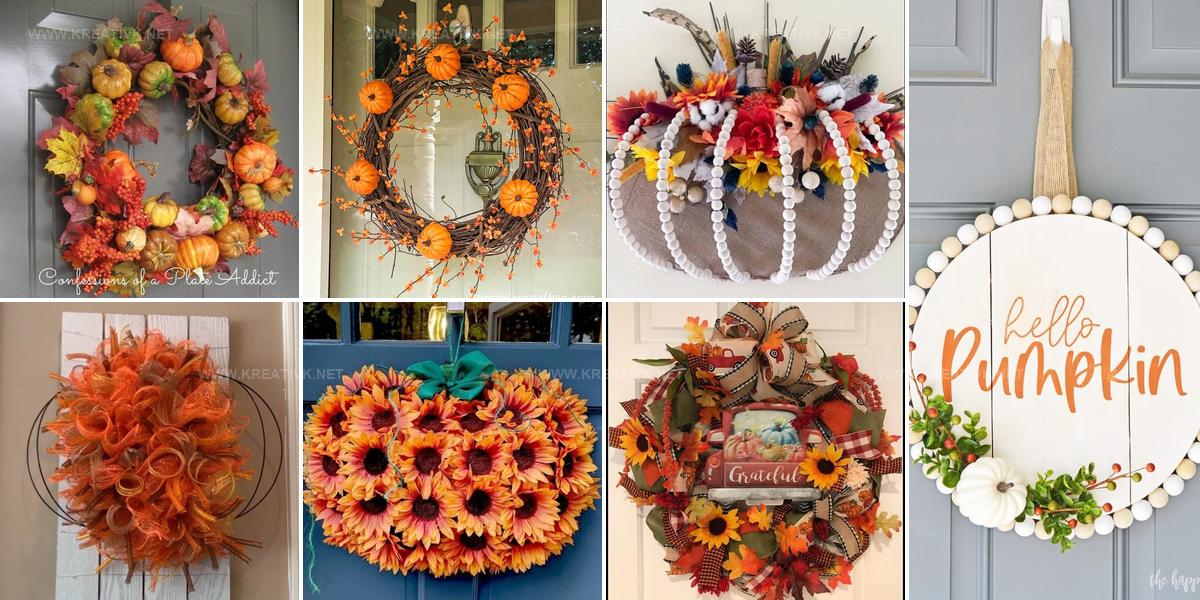 8664610 DIY Pumpkin Wreath Ideas