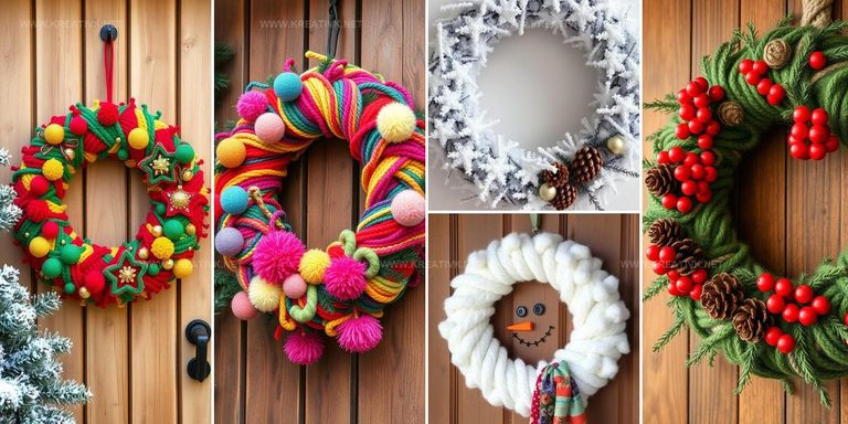 9652082 Christmas Yarn Wreath Ideas