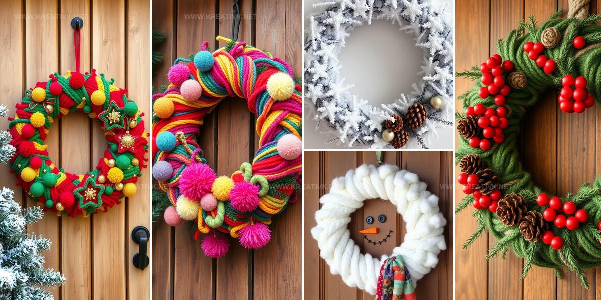 9652082 Christmas Yarn Wreath Ideas