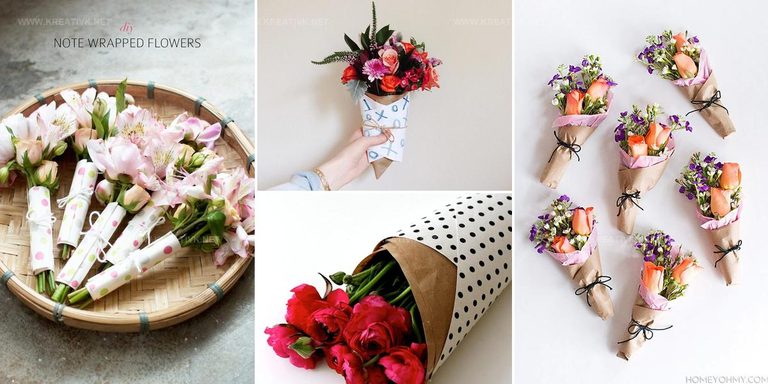 7597101 DIY Flower Bouquet Wrap Ideas