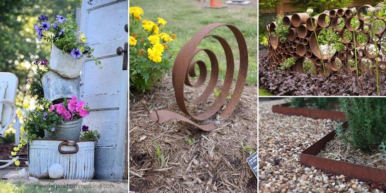 8863427 DIY Rusty Metal Garden Ideas
