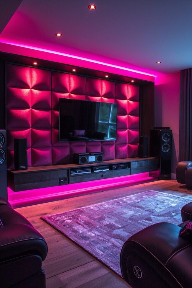 Chic Pink Entertainment Spaces
