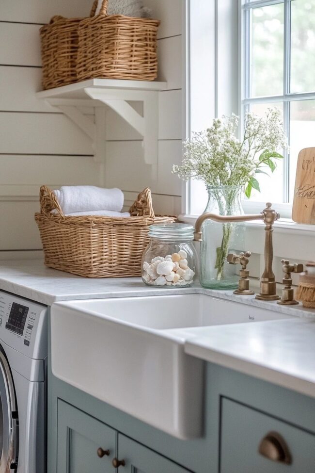 Nautical Rustic Laundry Space