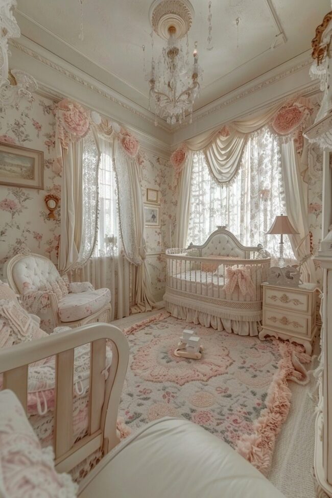 Intricate Victorian Lace Baby Room