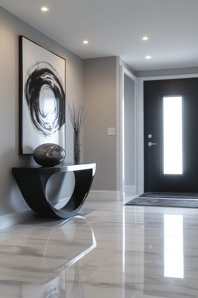 Chic Black-and-White Entryway Design
