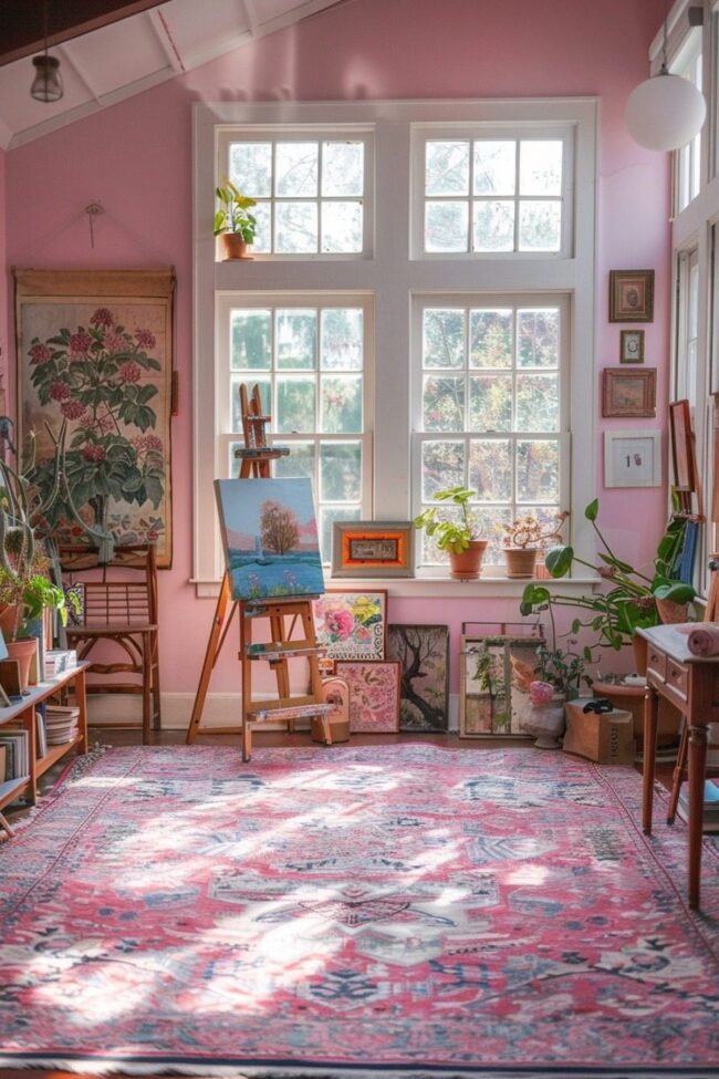 Inspiring Pink Art Studio Designs