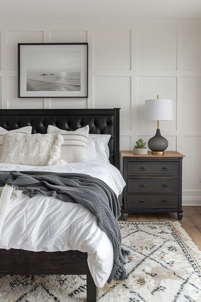 Black and White Minimalist Bedroom