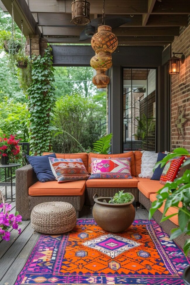 Vibrant Hues in Scandi-Boho Patios