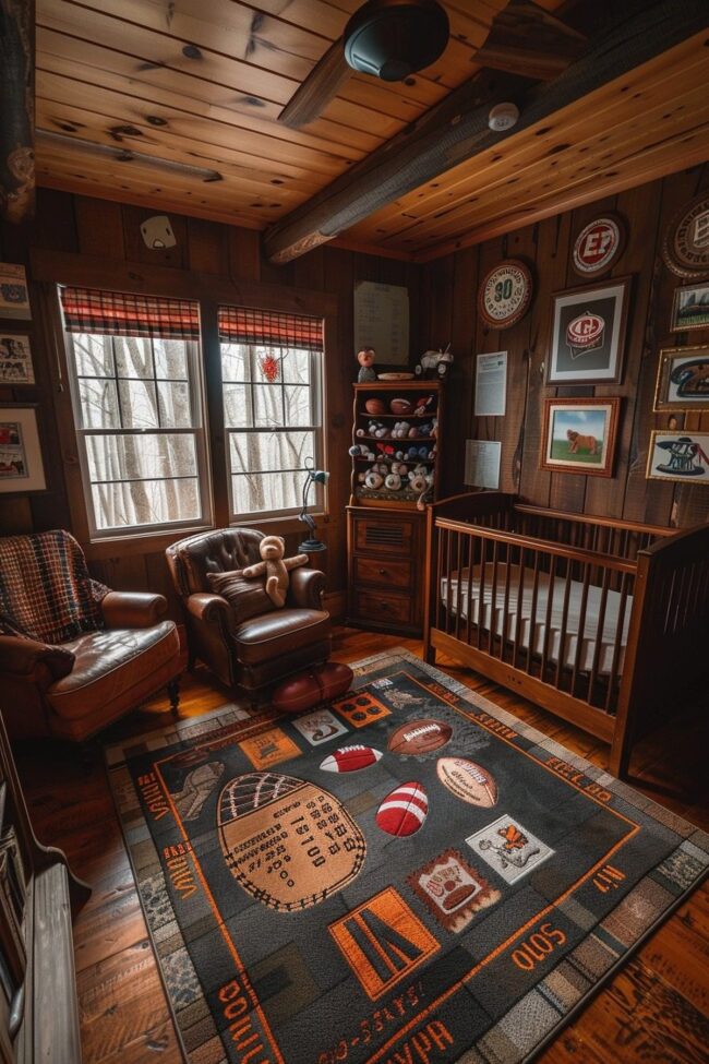 Retro Sports Inspired Baby Room