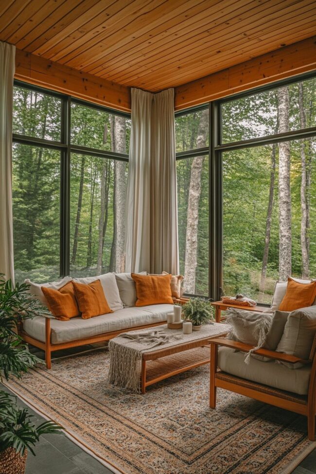 Tranquil Retreat in a Cabin Sunroom