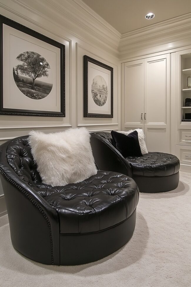 Elegant Monochrome Dressing Space